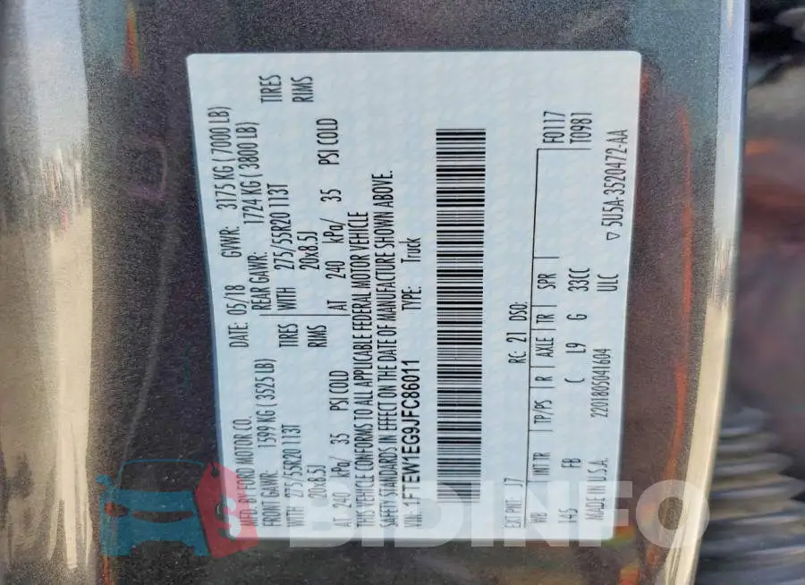 1FTEW1EG9JFC86011 Photo# 12
