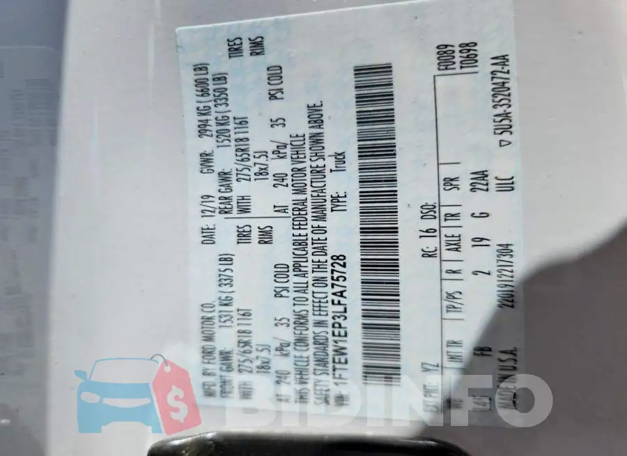 1FTEW1EP3LFA75728 Photo# 12