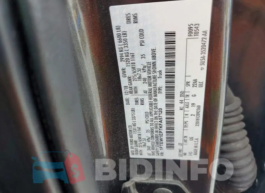 1FTEW1EP7KFA57120 Photo# 12