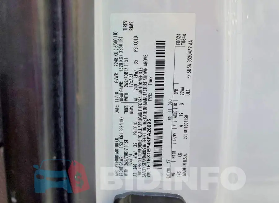 1FTEX1EP4KFA26095 Photo# 12