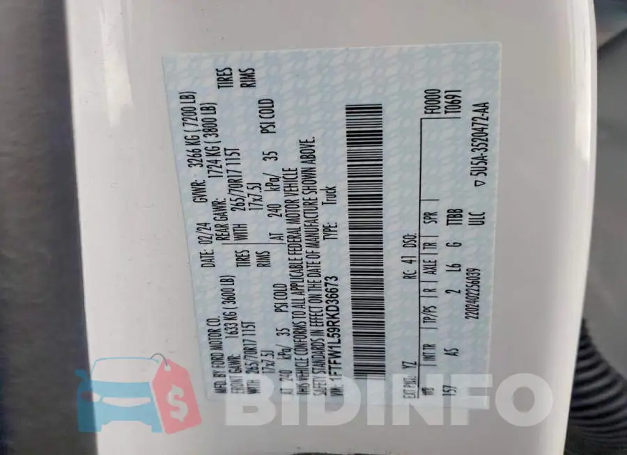1FTFW1L59RKD36673 Photo# 12