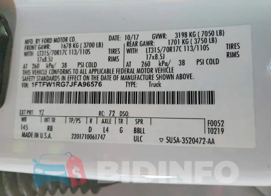 1FTFW1RG7JFA96576 Photo# 12