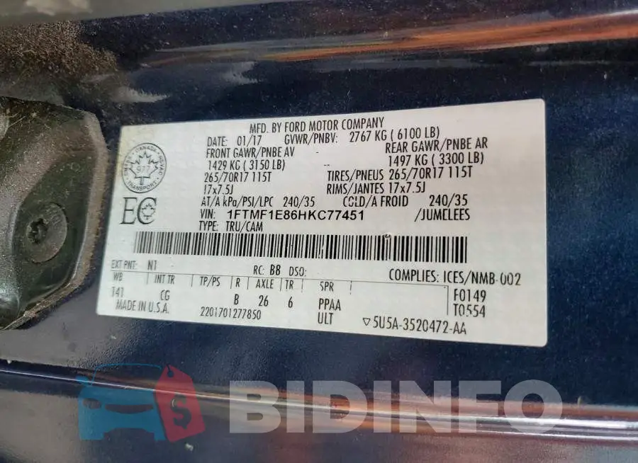 1FTMF1E86HKC77451 Photo# 12