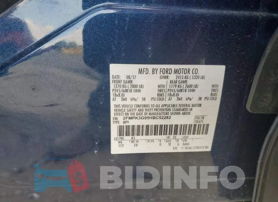 2FMPK3G95HBC52282 Photo# 12