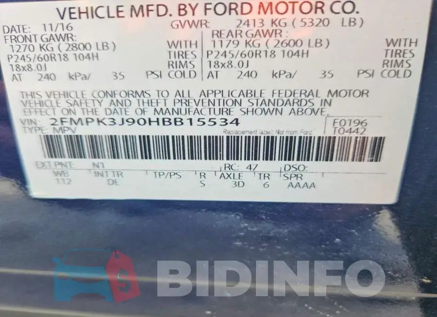 2FMPK3J90HBB15534 Photo# 14