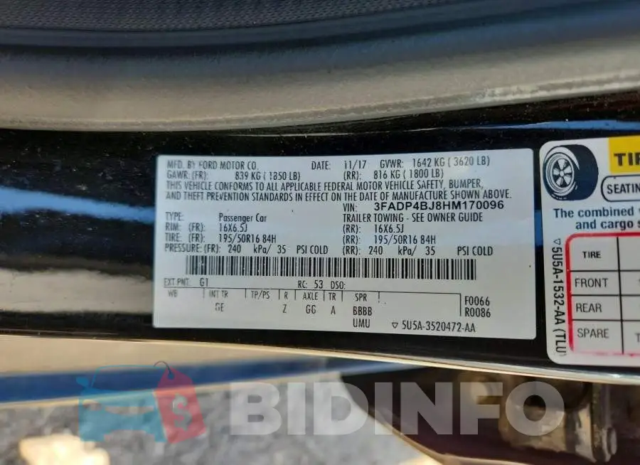 3FADP4BJ8HM170096 Photo# 12