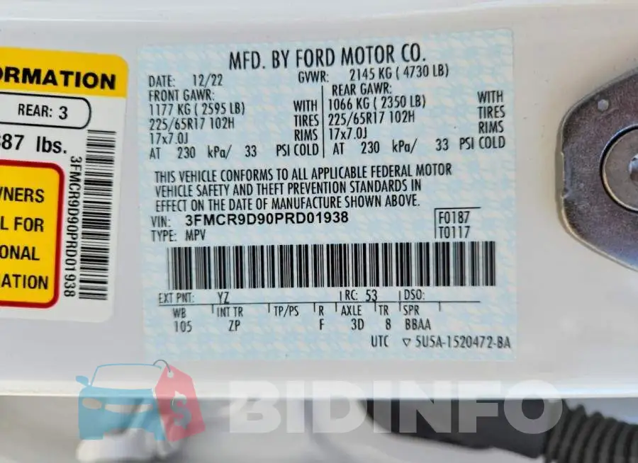 3FMCR9D90PRD01938 Photo# 13