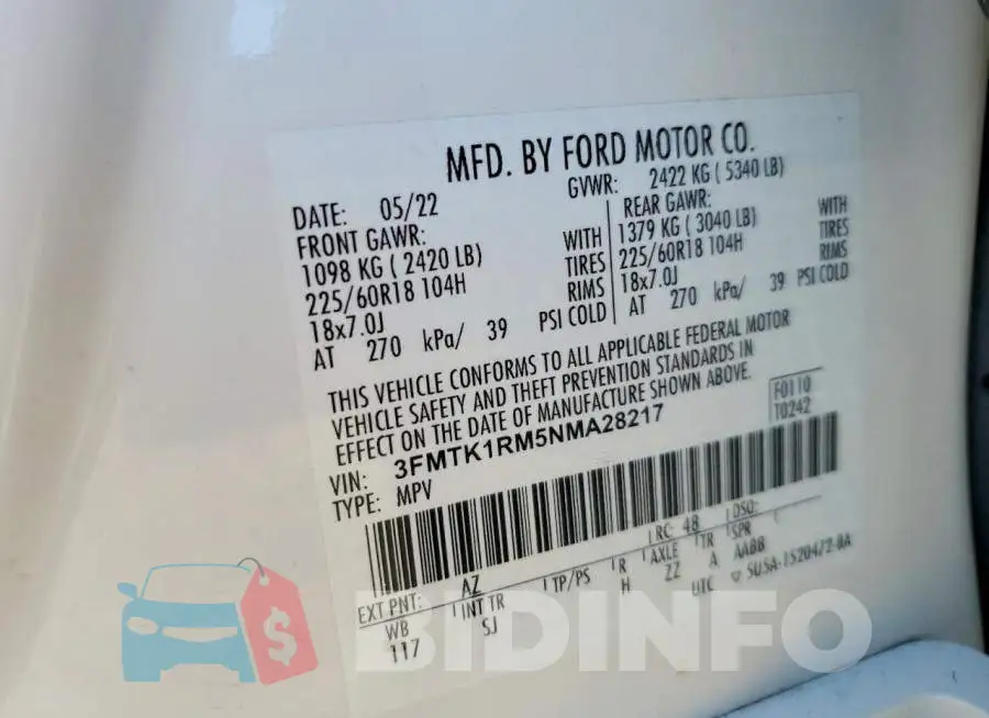 3FMTK1RM5NMA28217 Photo# 12