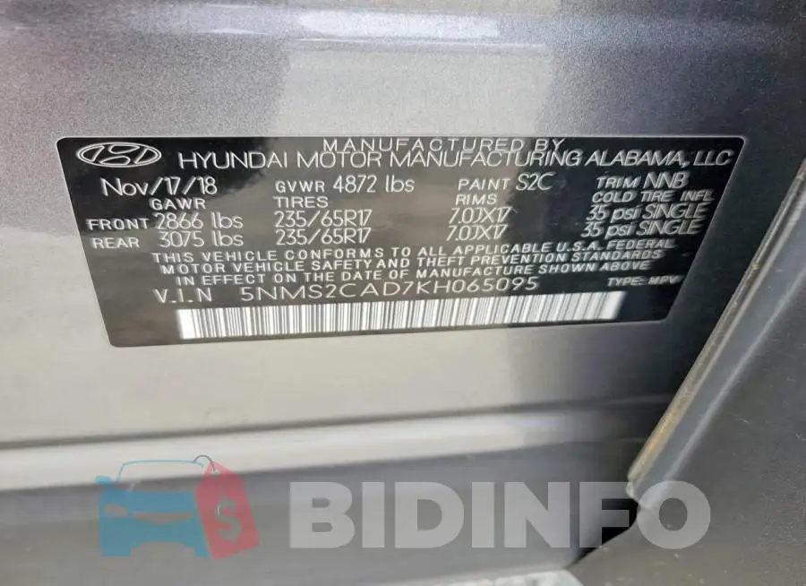 5NMS2CAD7KH065095 Photo# 13
