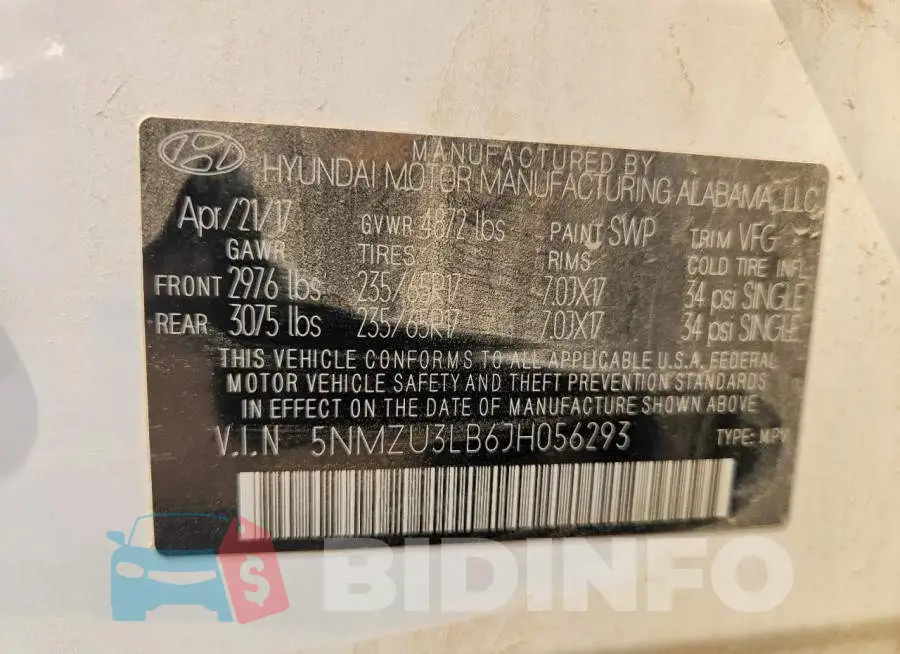 5NMZU3LB6JH056293 Photo# 12