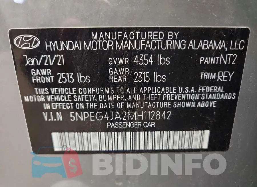 5NPEG4JA2MH112842 Photo# 12