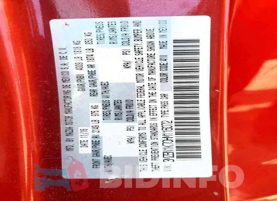 3MZBN1K70HM116072 Photo# 12