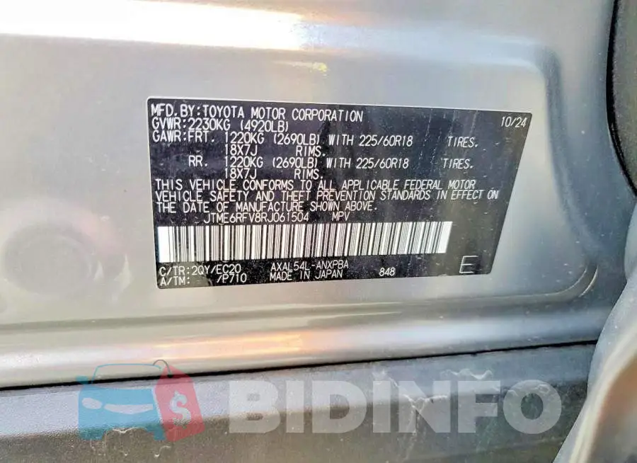 JTME6RFV8RJ061504 Photo# 13