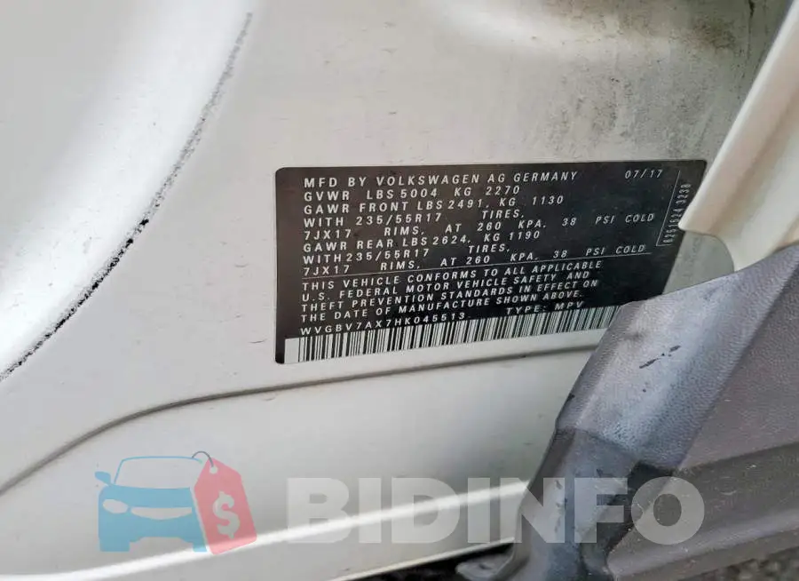 WVGBV7AX7HK045513 Photo# 12