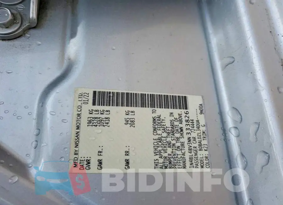 1N4BL4BV3NN333826 Photo# 13