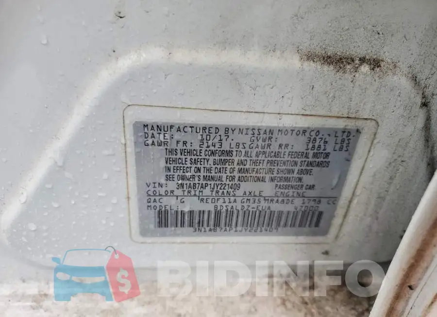 3N1AB7AP1JY221409 Photo# 12