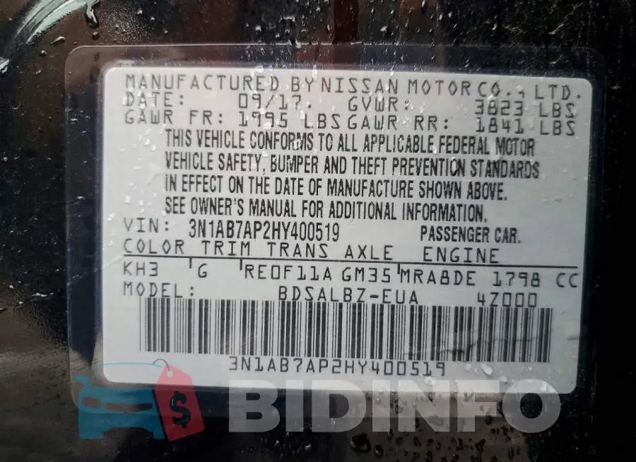 3N1AB7AP2HY400519 Photo# 12