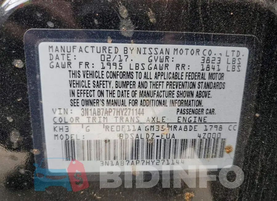 3N1AB7AP7HY271144 Photo# 12