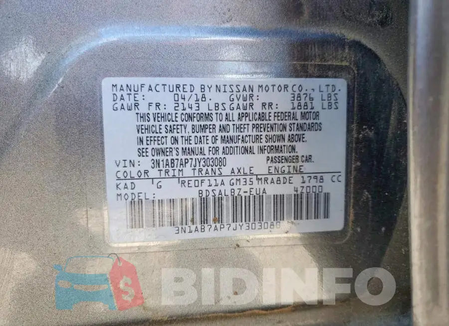 3N1AB7AP7JY303080 Photo# 13