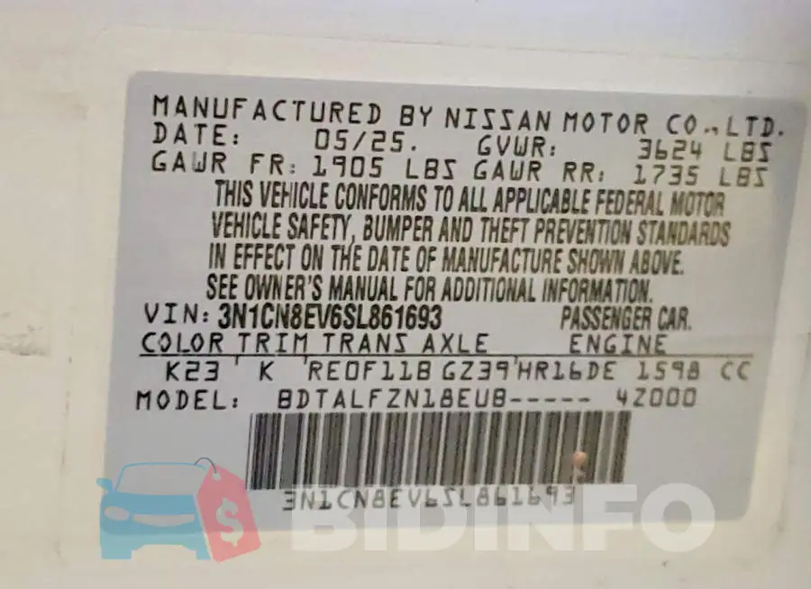 3N1CN8EV6SL861693 Photo# 13