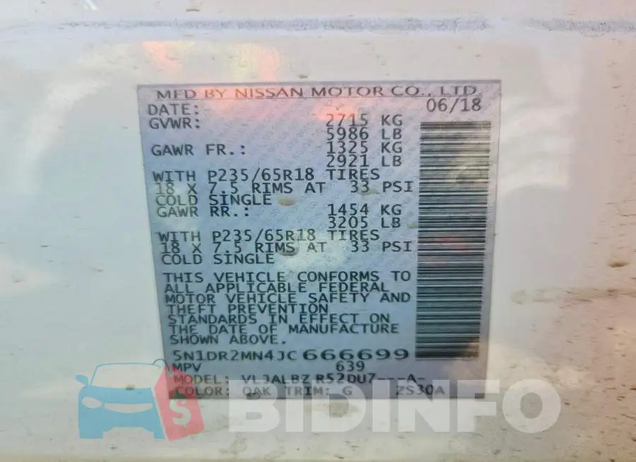 5N1DR2MN4JC666699 Photo# 13