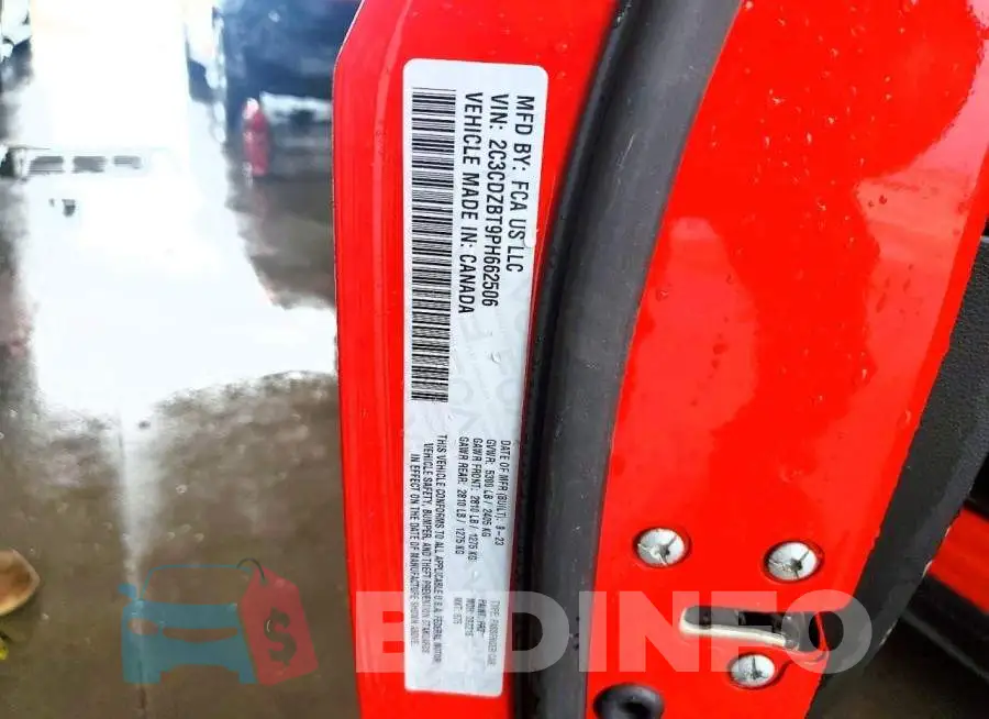 2C3CDZBT9PH662506 Photo# 12