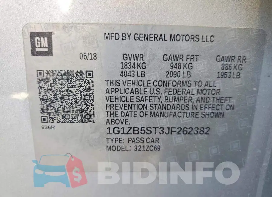 1G1ZB5ST3JF262382 Photo# 12