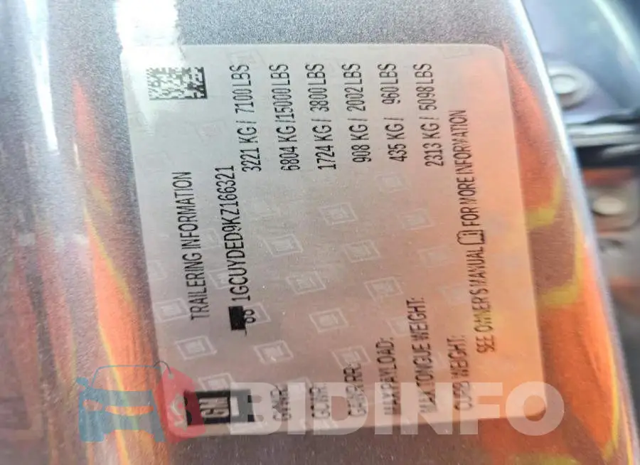 1GCUYDED9KZ166321 Photo# 12
