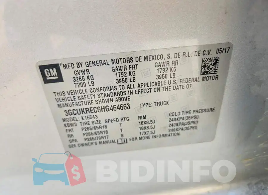 3GCUKREC6HG464663 Photo# 12