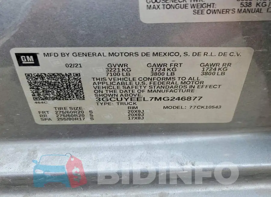 3GCUYEEL7MG246877 Photo# 13