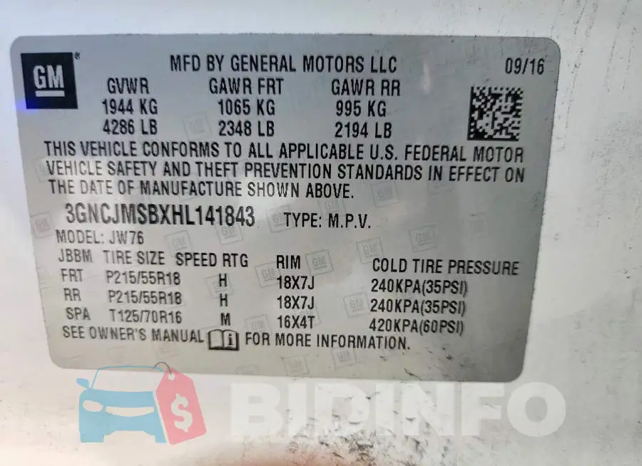 3GNCJMSBXHL141843 Photo# 13