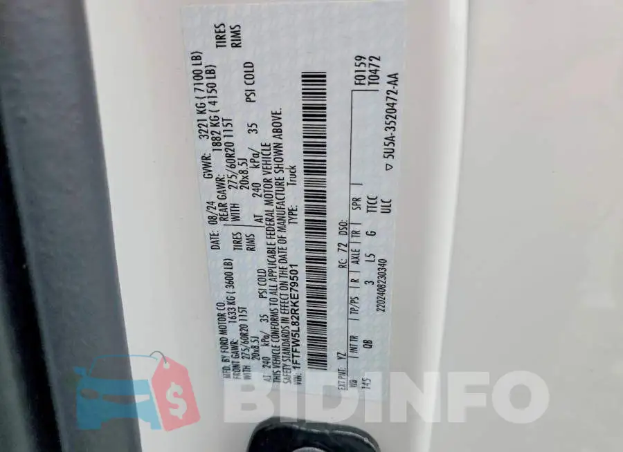 1FTFW5L82RKE79501 Photo# 12