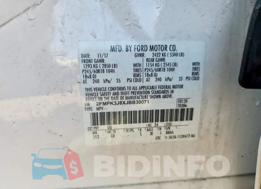 2FMPK3J8XJBB30071 Photo# 13