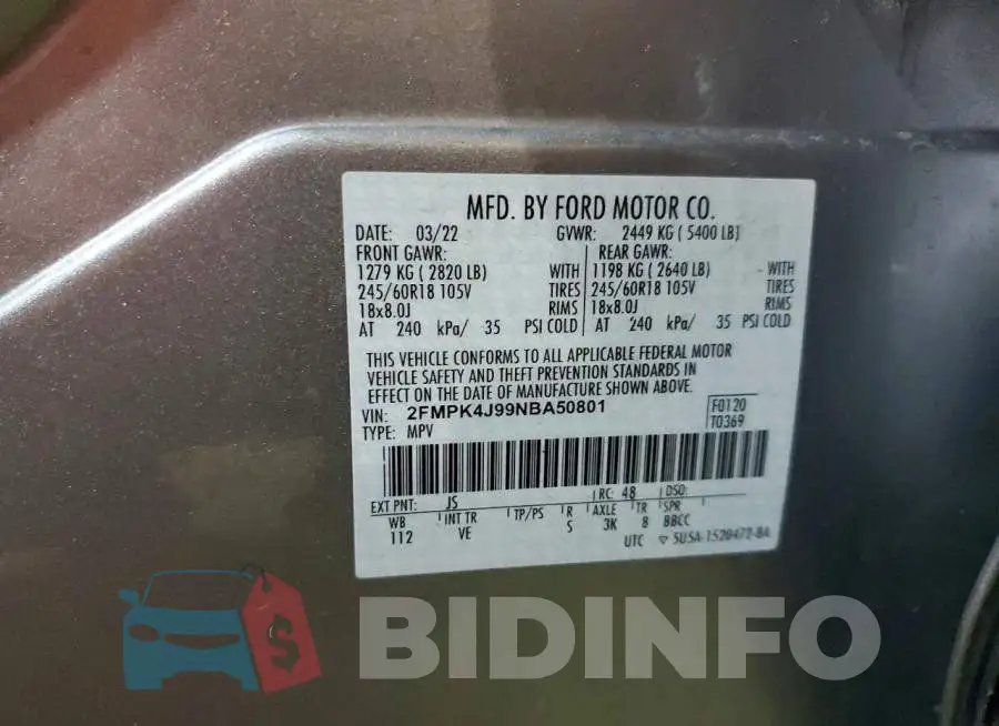 2FMPK4J99NBA50801 Photo# 13