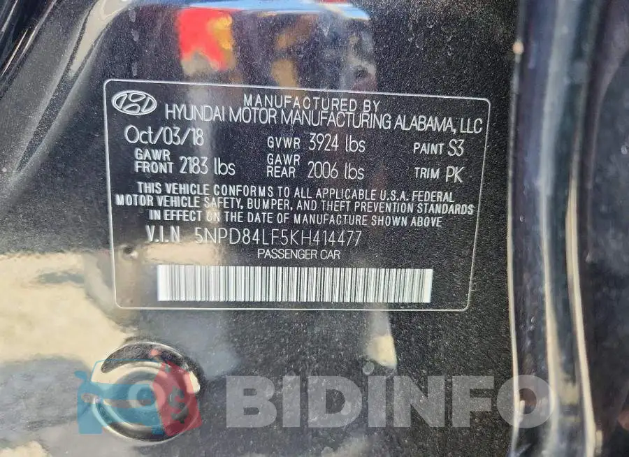 5NPD84LF5KH414477 Photo# 13