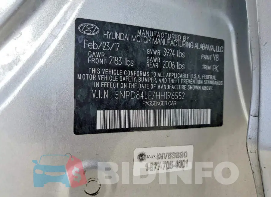 5NPD84LF7HH196552 Photo# 12