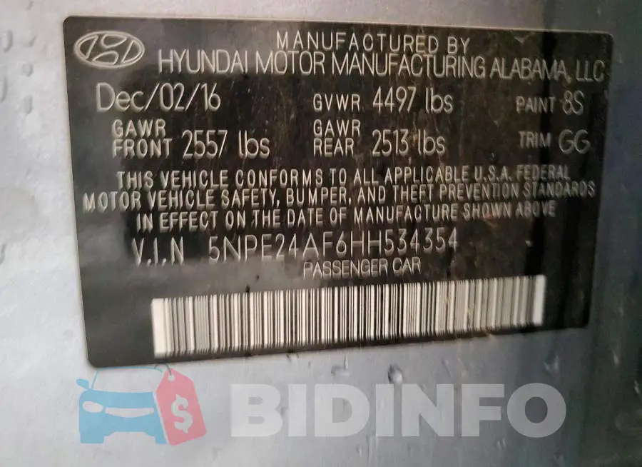 5NPE24AF6HH534354 Photo# 12