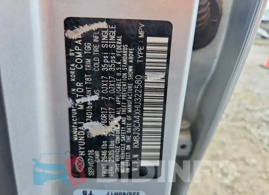 KM8J3CA4XHU322580 Photo# 12