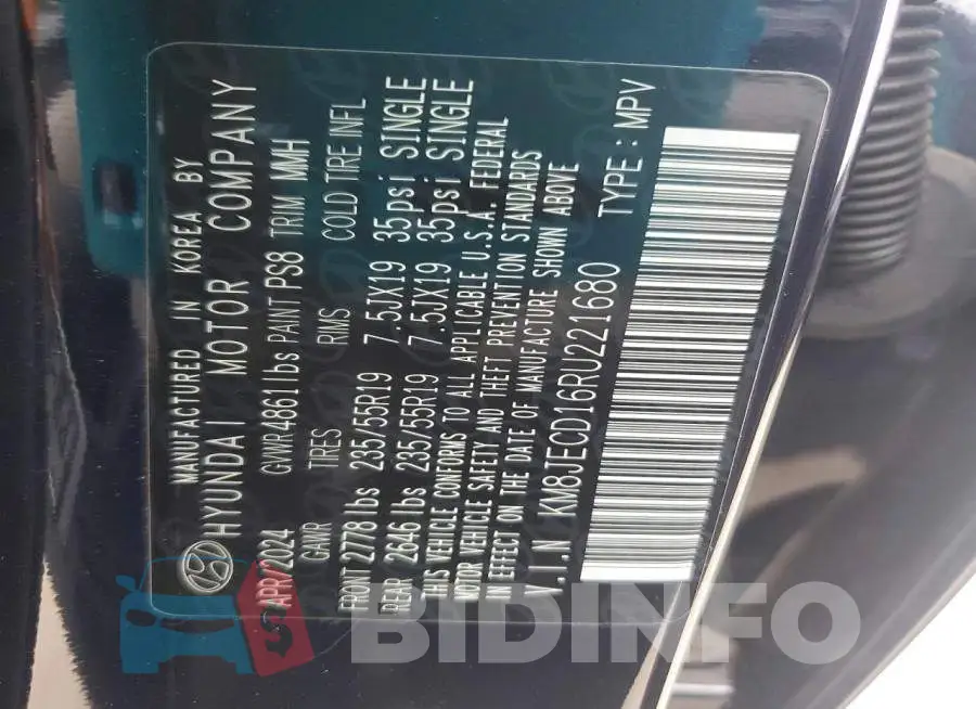 KM8JECD16RU221680 Photo# 13