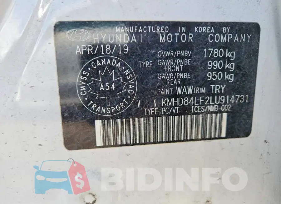 KMHD84LF2LU914731 Photo# 13