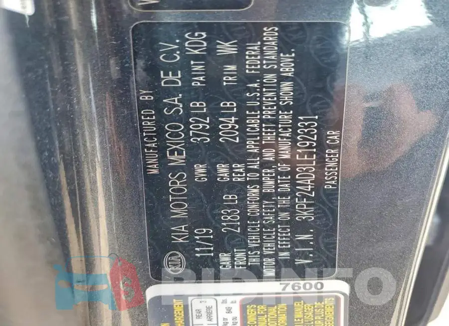 3KPF24AD3LE192331 Photo# 12