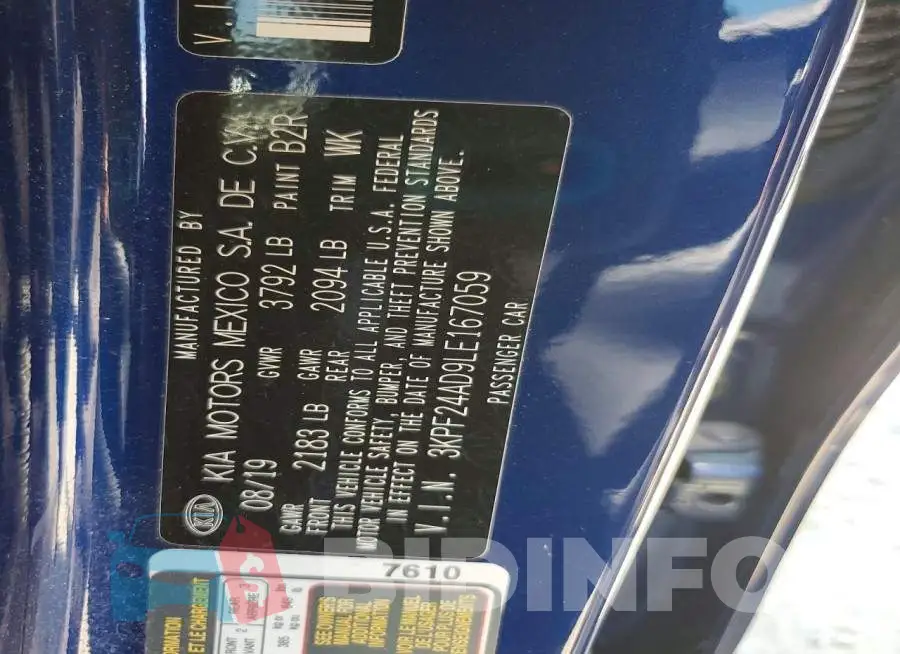 3KPF24AD9LE167059 Photo# 12