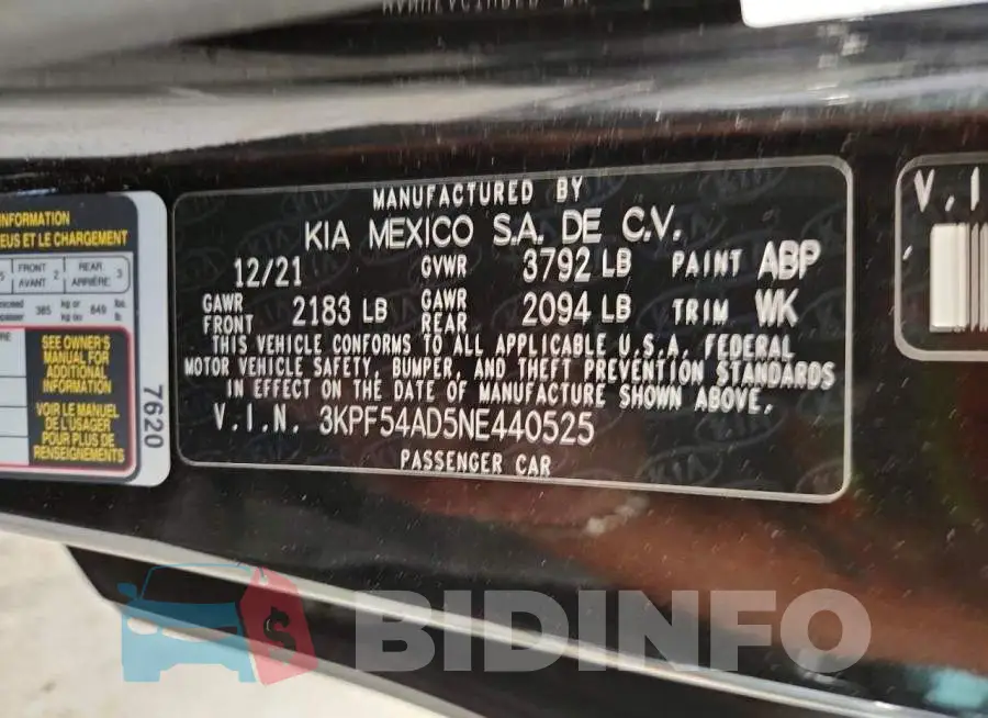 3KPF54AD5NE440525 Photo# 12