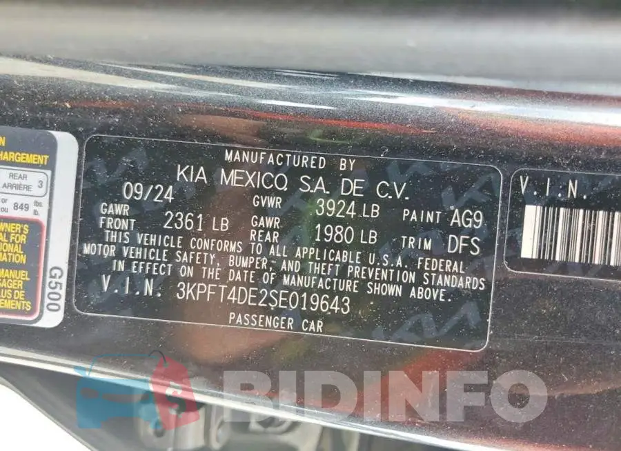 3KPFT4DE2SE019643 Photo# 12