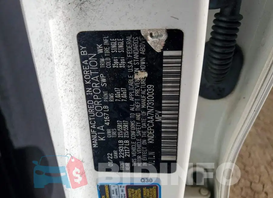 KNDEPCAA7N7310039 Photo# 13