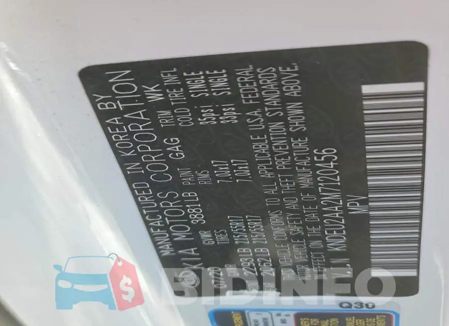 KNDEU2AA2M7120456 Photo# 13
