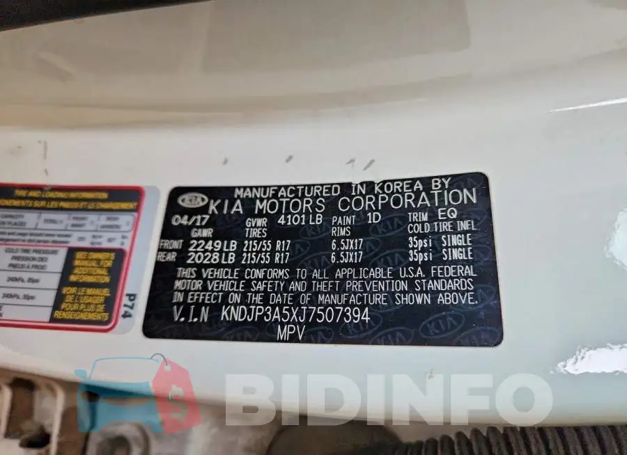 KNDJP3A5XJ7507394 Photo# 12