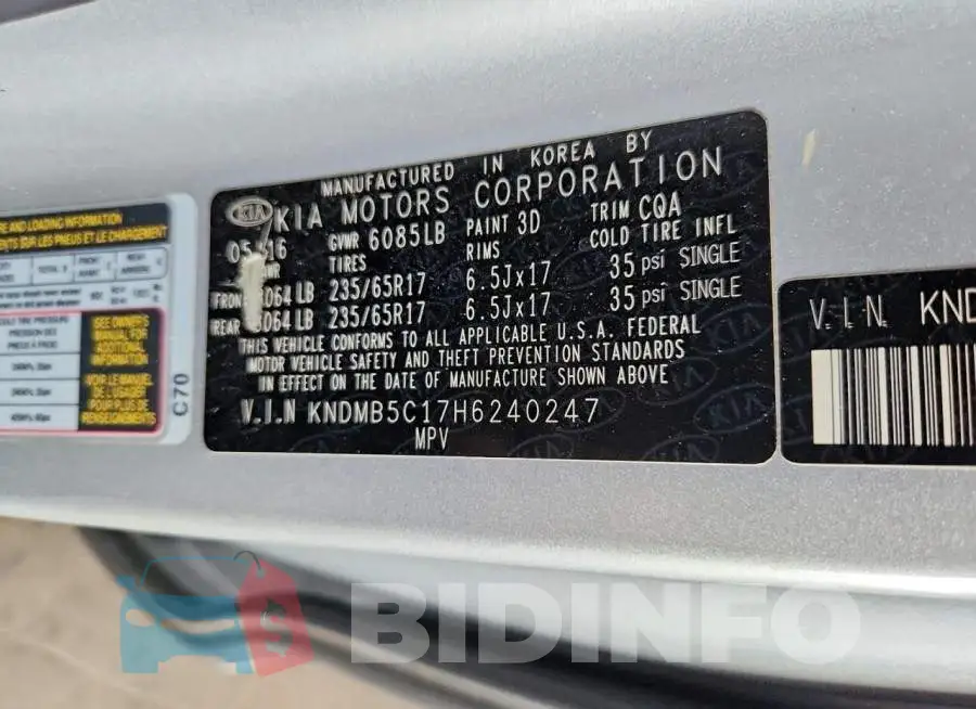 KNDMB5C17H6240247 Photo# 13