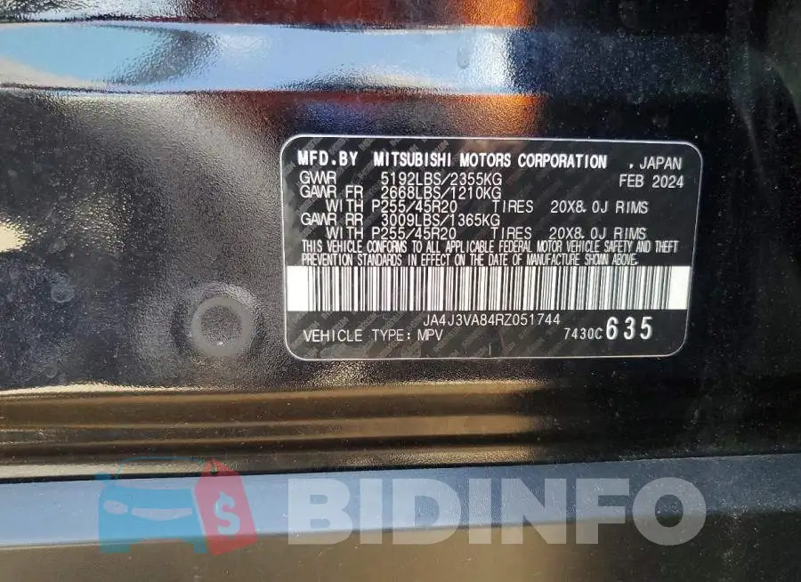 JA4J3VA84RZ051744 Photo# 13