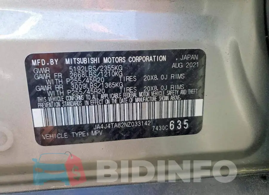 JA4J4TA82NZ033142 Photo# 13